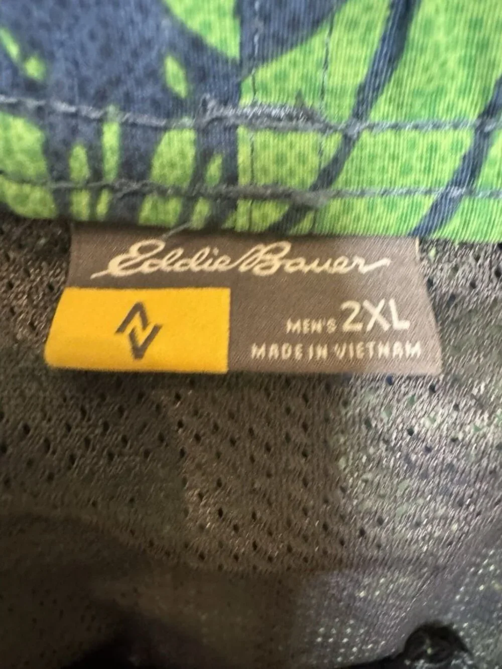 Eddie Bauer Swim Trunks 2XL Blue Green Tropical Print Shorts